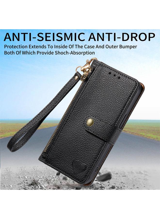S-TOP Case For OPPO Reno11 F 5G Love Zipper Lanyard Leather Phone Case - Image 5