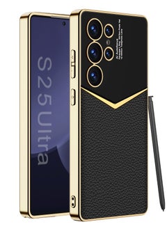 GKK Luxury Leather Case for Samsung Galaxy S25 Ultra (2025) ,Electroplated Ultra-Thin, Anti-Drop, All-Round Protection Phone Cover Support Wireless Charging with Pen Slot Design - Pen Not Included  - Image 1