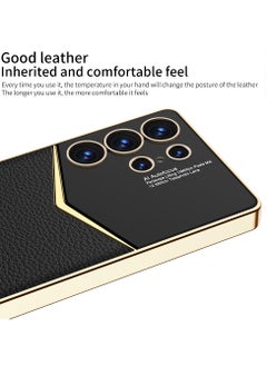 GKK Luxury Leather Case for Samsung Galaxy S25 Ultra (2025) ,Electroplated Ultra-Thin, Anti-Drop, All-Round Protection Phone Cover Support Wireless Charging with Pen Slot Design - Pen Not Included  - Image 3