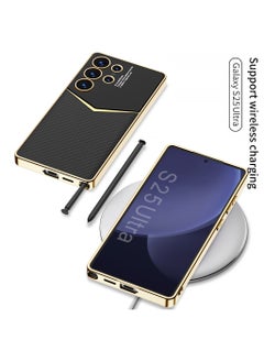 GKK Luxury Leather Case for Samsung Galaxy S25 Ultra (2025) ,Electroplated Ultra-Thin, Anti-Drop, All-Round Protection Phone Cover Support Wireless Charging with Pen Slot Design - Pen Not Included  - Image 5