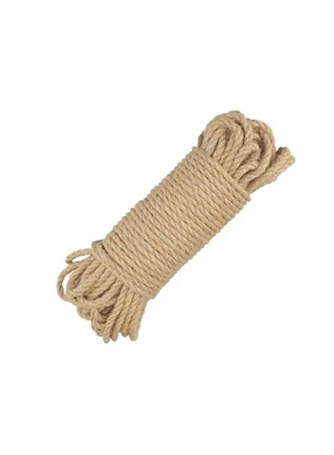 6mm Jute Rope, 66 Feet Natural Heavy Duty Brown Twine for Crafts, Cat Scratching Post, Gardening, Bundling and Hanging - Image 1
