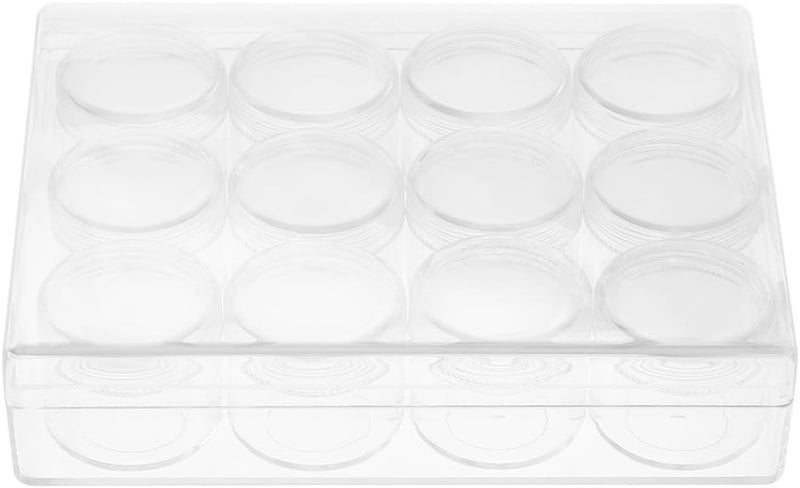 كلاراكو علبة تخزين دائرية صغيرة، 12 قطعة من البلاستيك الشفاف لتخزين الأشياء الصغيرة، مثالية لتخزين الأقراط والخواتم والخرز وغيرها من الأشياء الصغيرة (#2) - Image 1