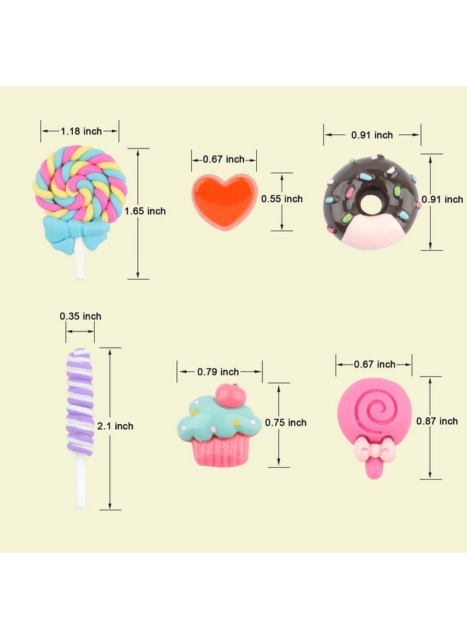 FENGWANGLI - Kawaii Nail Charms 50 Pcs Slime Charms Bulk Candy Charms For Acrylic Nails Cute Flatback Resin Charms For Diy Crafts Making Ornament Scrapbooking - Image 1
