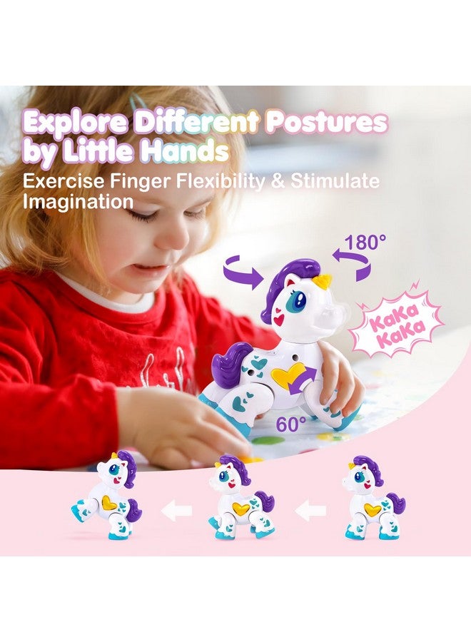 hahaland ألعاب هاهالاند للبنات بعمر سنة واحدة، ألعاب للبنات الصغيرات، يونيكورن موسيقية مضيئة للبنات، هدايا تفاعلية للسفر للبنات بعمر سنة واحدة في عيد الحب - Image 4