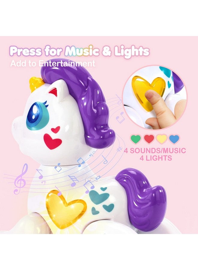 hahaland ألعاب هاهالاند للبنات بعمر سنة واحدة، ألعاب للبنات الصغيرات، يونيكورن موسيقية مضيئة للبنات، هدايا تفاعلية للسفر للبنات بعمر سنة واحدة في عيد الحب - Image 3