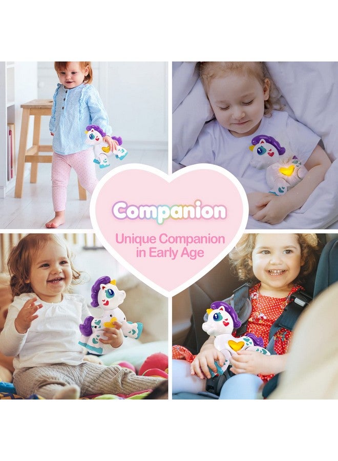 hahaland ألعاب هاهالاند للبنات بعمر سنة واحدة، ألعاب للبنات الصغيرات، يونيكورن موسيقية مضيئة للبنات، هدايا تفاعلية للسفر للبنات بعمر سنة واحدة في عيد الحب - Image 5