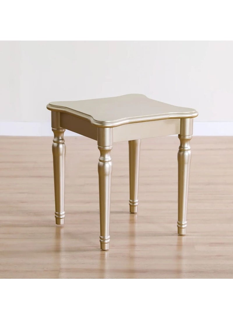 DANUBE HOME Mercedez End Table Multifunctional Living Room Small Desk Space Saving Square Side Table For Modern Home Champange 55x55x60 cm  - Image 3