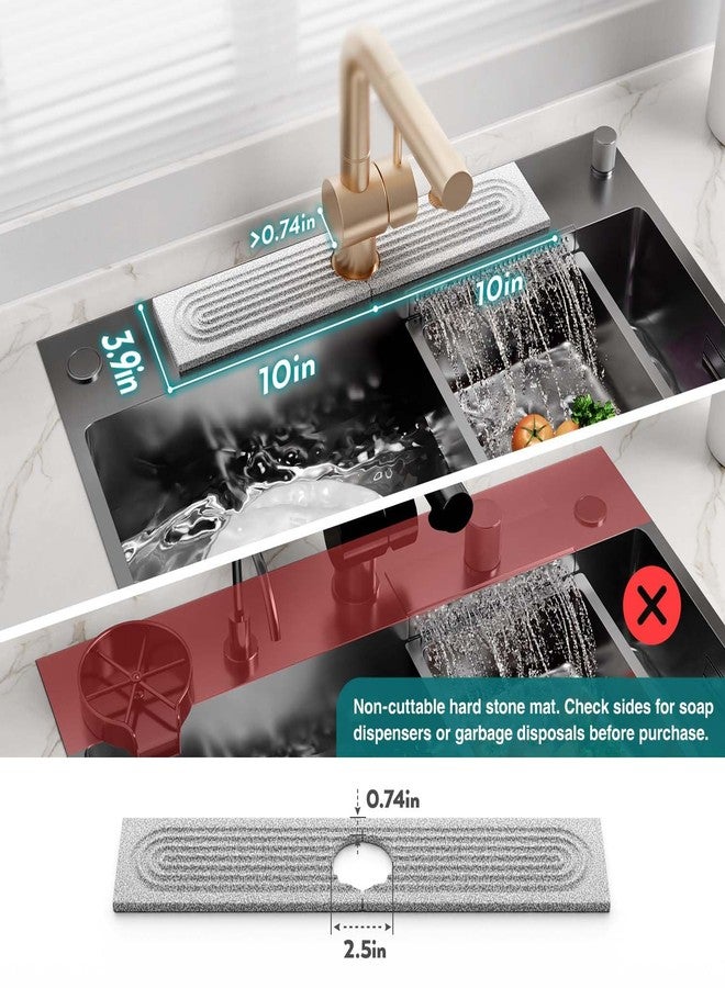 eormoe Stone Faucet Mat for Kitchen Sink, Diatomite Stone Drying Mat for Kitchen Counter, 2026 Upgraded Dishwasher-Safe & Ultra Absorbent, Chemical-Free Stone Dish Mat for Bottles Utensils (20" x 3.9") - Image 3