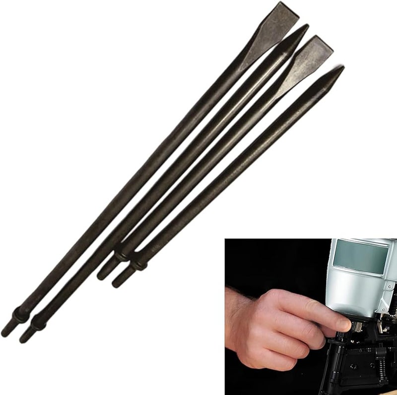 350mm 450mm Air Pneumatic Hammer Chisel Set Round Collar Flat Point Concrete Tile Chisels - Image 3
