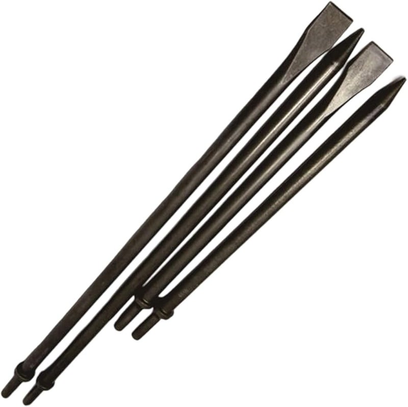 350mm 450mm Air Pneumatic Hammer Chisel Set Round Collar Flat Point Concrete Tile Chisels - Image 2