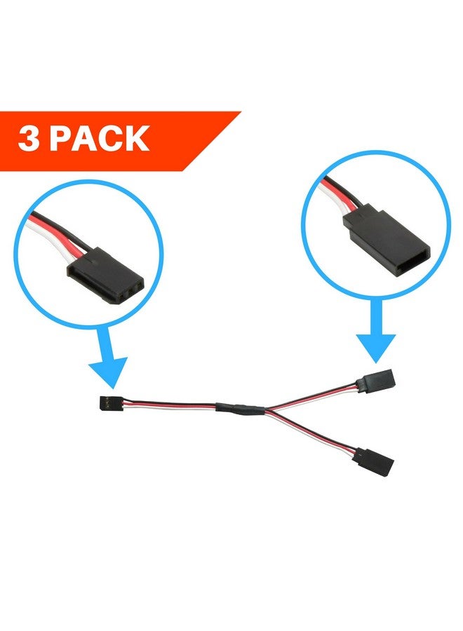 Apex RC Products 3 Pack - 6" / 150mm Futaba Style Servo Y Harness 1030 - Image 2