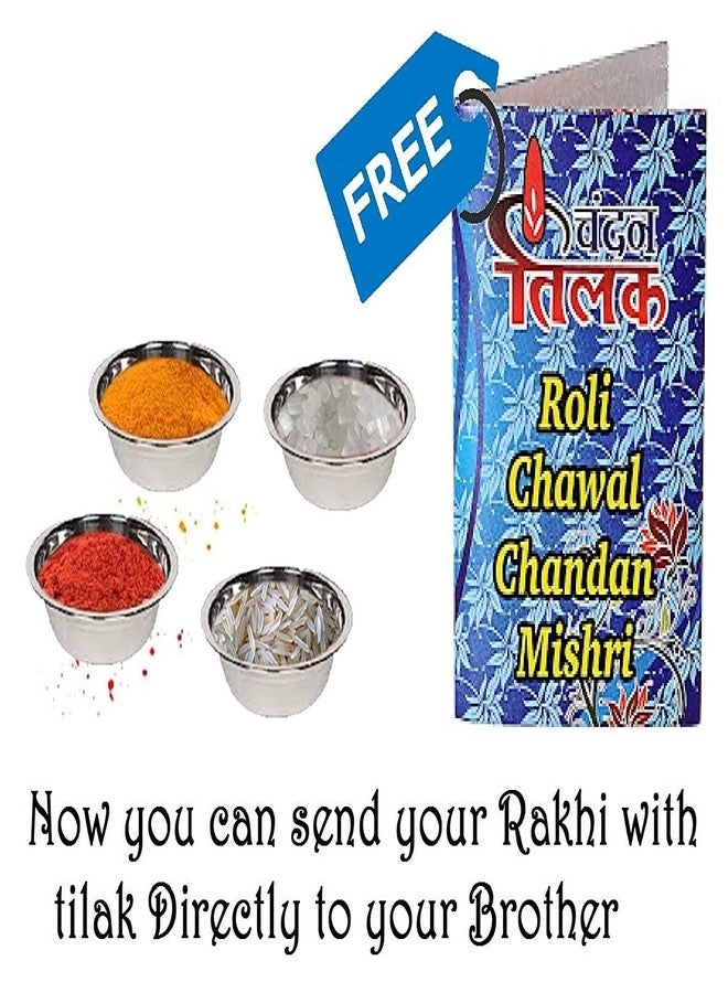Case Creation Unisex Crystal Handcrafted AD Stone Rakhi for Brother Religious Swastik Rakhi diamond - Image 5