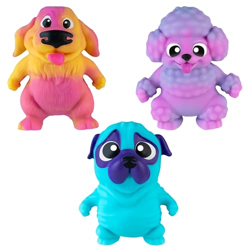 The Orb Factory مجموعة ORB Funkee Animalz MEGA من 3 جراء مضحكة ولطيفة قابلة للتمدد والضغط مثالية للتخفيف من التوتر لعبة حسية أصلية قابلة للجمع للكلاب للأطفال والبالغين - Image 5