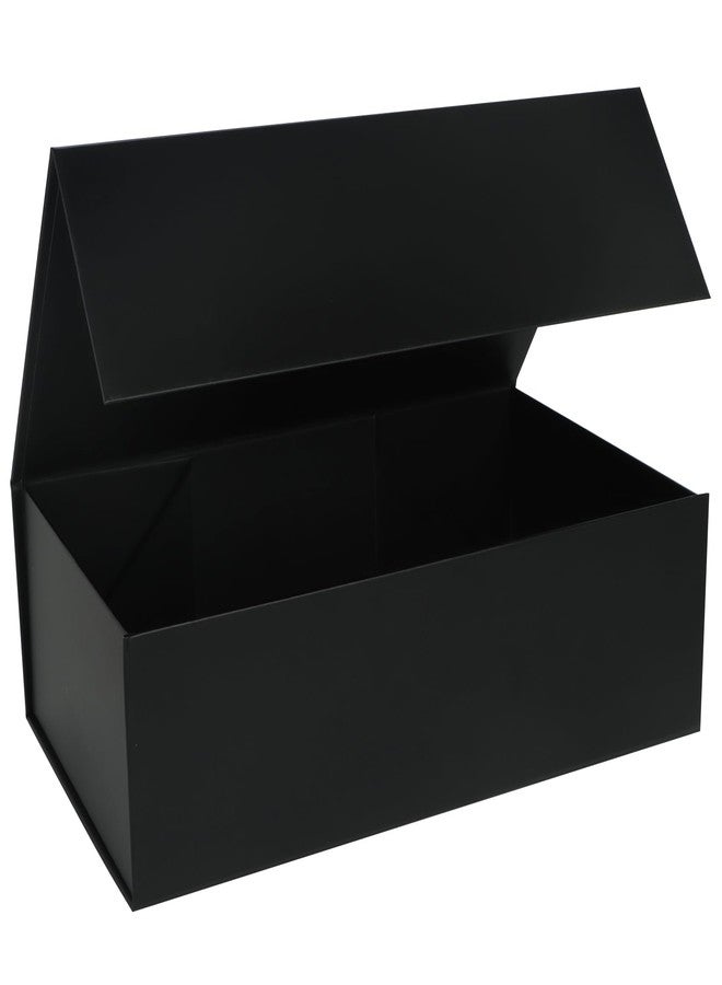 LFBOX Black Gift Box with Magnetic Lids 13.8x8.3x4.4 in, Large Bridesmaid Groomsman Proposal Boxes 1 Pack, Collapsible Rectangle Storage Box - Image 1