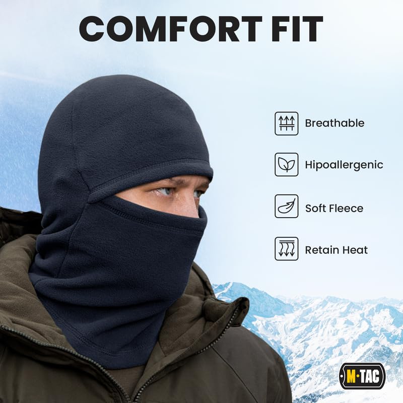 M-Tac Elite Winter Fleece Balaclava - Cold Weather Mask for Winter - Men (Dark Navy Blue) - Image 4