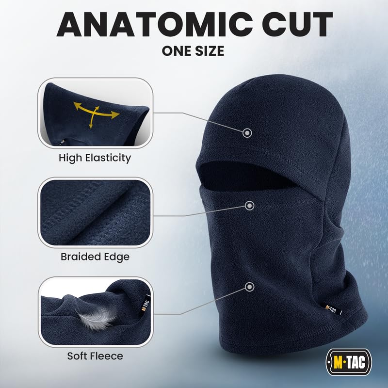 M-Tac Elite Winter Fleece Balaclava - Cold Weather Mask for Winter - Men (Dark Navy Blue) - Image 3