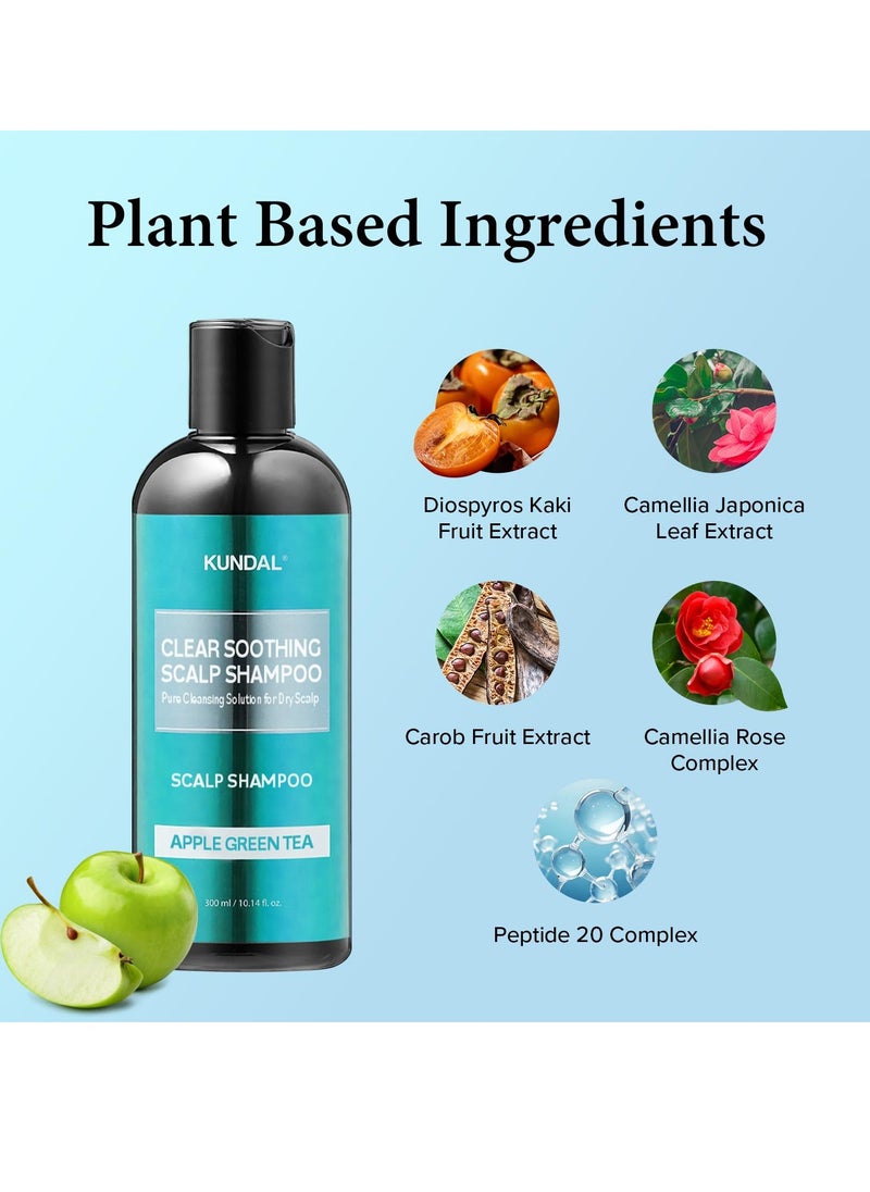 KUNDAL - Kundal Clear Soothing Scalp Shampoo [Apple Green Tea] Shampoo - Korean Hair Care, Deep Cleansing, Sensitivity Care, For Dry Scalp 10.14fl oz (Pack of 1) - Image 1