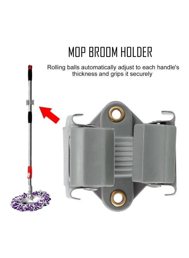 NIBEMINENT 5-Piece Mop Broom Holder Grey 5x5x4.7cm - Image 3