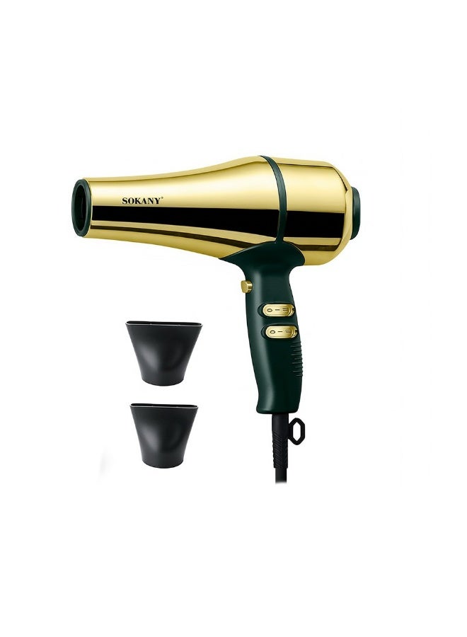 Sokany SK-14033 Professional Hair Dryer - Golden Edition - 3600W High Power - Heat & Impact Resistant Body