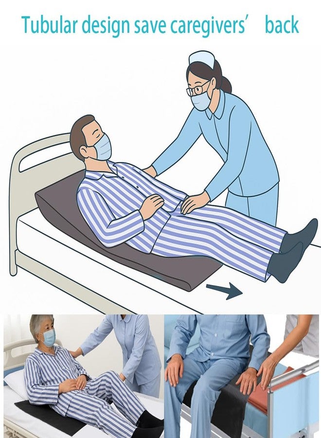ZipSeven Patient Slide Sheet for Transfer Aid, Bed Mobility Sliding Draw Sheet for Elderly, Cars and Vehicles, Black, Small - Image 4