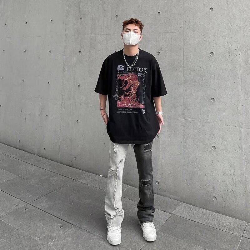 Unisex Classic Denim Jeans Loose Fit Daily Outdoor Wear - Image 3