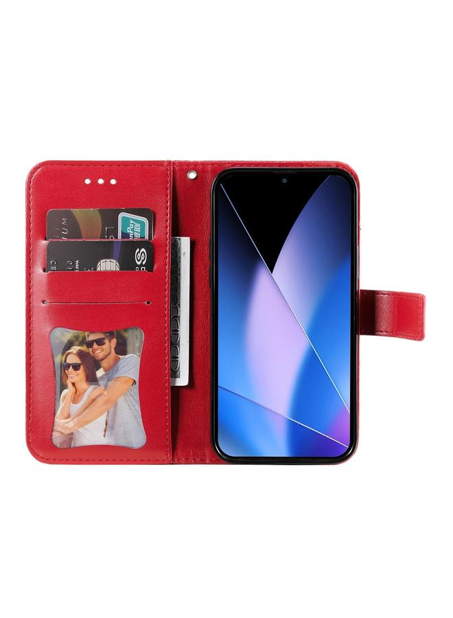 زبون جراب لهاتف Infinix Zero 40 4G / 5G، جراب هاتف جلدي منقوش عليه زهور بسبع بتلات - Image 4