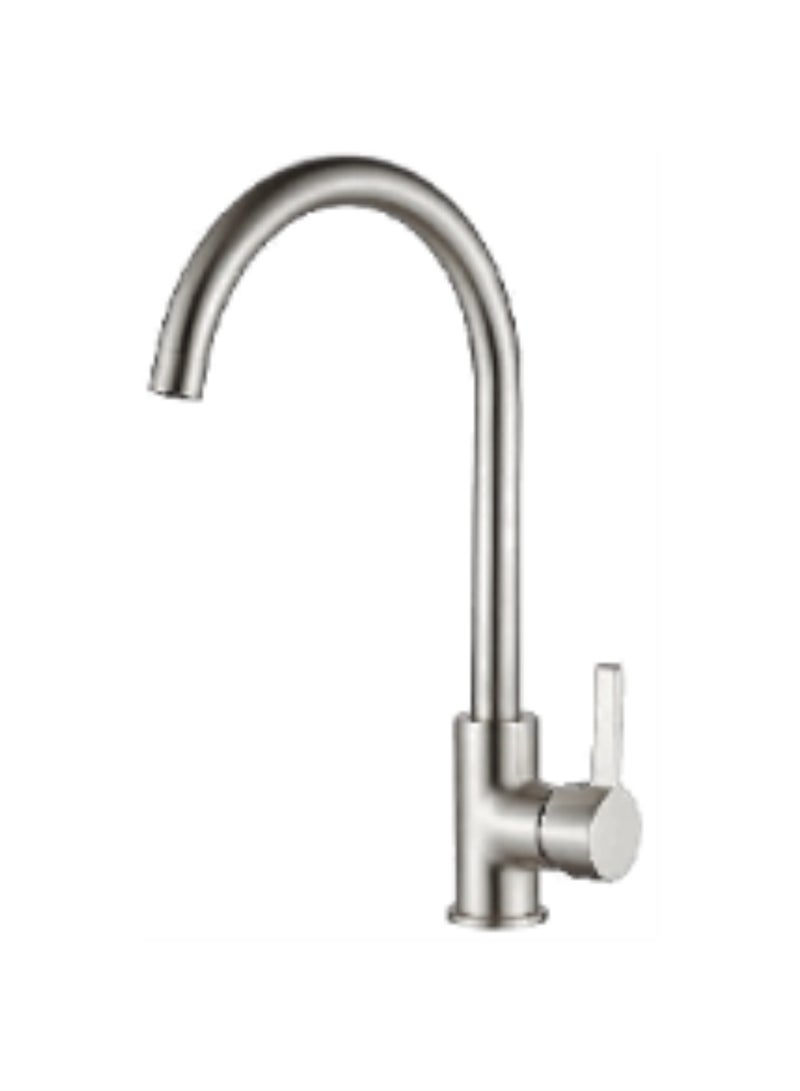 Kitchen Faucet - SZF00125BN, Stainless Steel 304 Body & Handle, Brushed Nickel Finish, Ceramic Cartridge (500K Cycles), 360° Rotation, Single Hole Installation