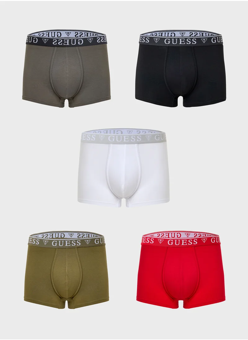 جس 5 Pack Logo Band Boxers