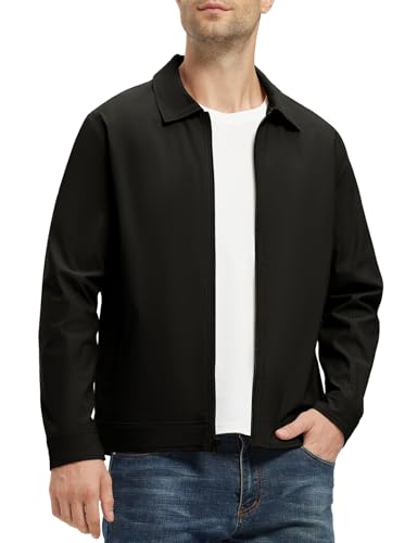 Rdruko Mens Light Jackets Windbreaker Spring Fall Lightweight Jackets Caual Stylish Jacket with Pockets Black L - Image 3