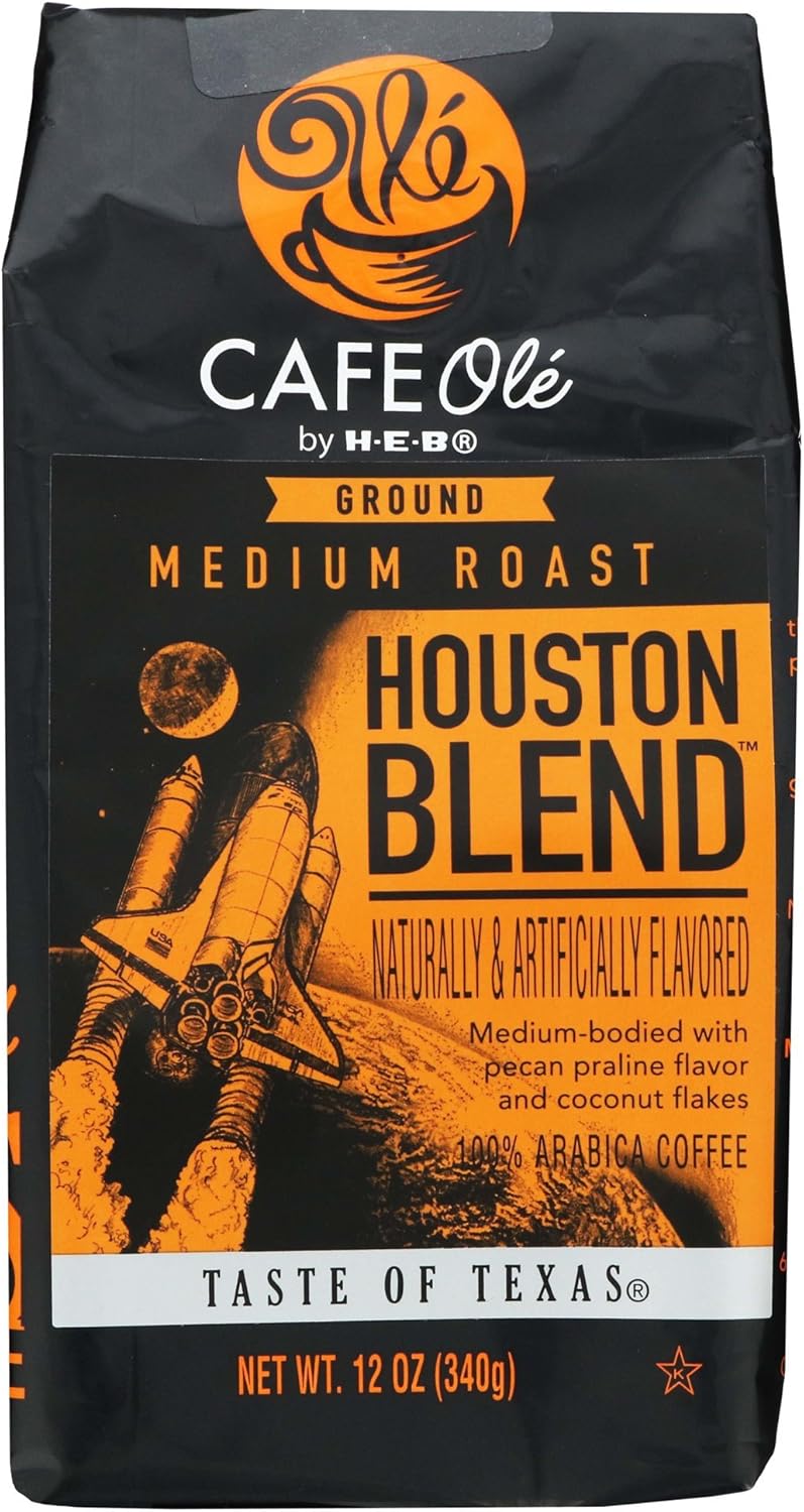 Cafe Ole قهوة أوليه مزيج هيوستن تحميص متوسط قهوة مطحونة - نكهة البقان والبراوني وجوز الهند (3 عبوات) - Image 2