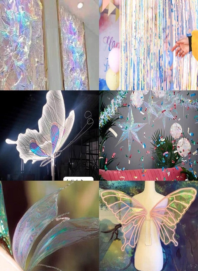 shareluck Valentine's Day Iridescent Cellophane Wrap for Gift Baskets Easter Rainbow Wrapping Film (50' Long x 17" Wide) Colored Film Roll to Wrap Gift Baskets, Flower, DIY Craft for Easter Decor. - Image 5