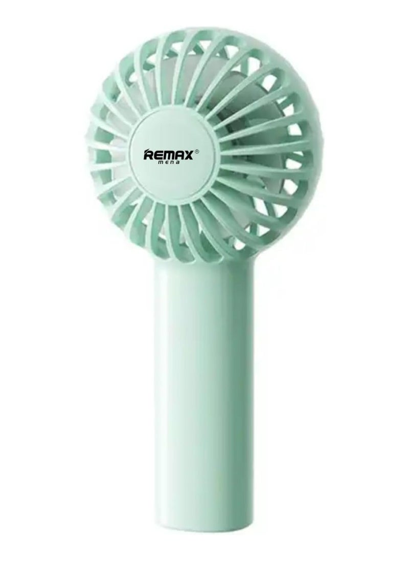 Remax Mena Portable Mini Fan Handheld Fan, 3 Speeds Small Personal Fan USB Rechargeable, Makeup Fans for Stylish Girls Women Kids (Green)  - Image 1