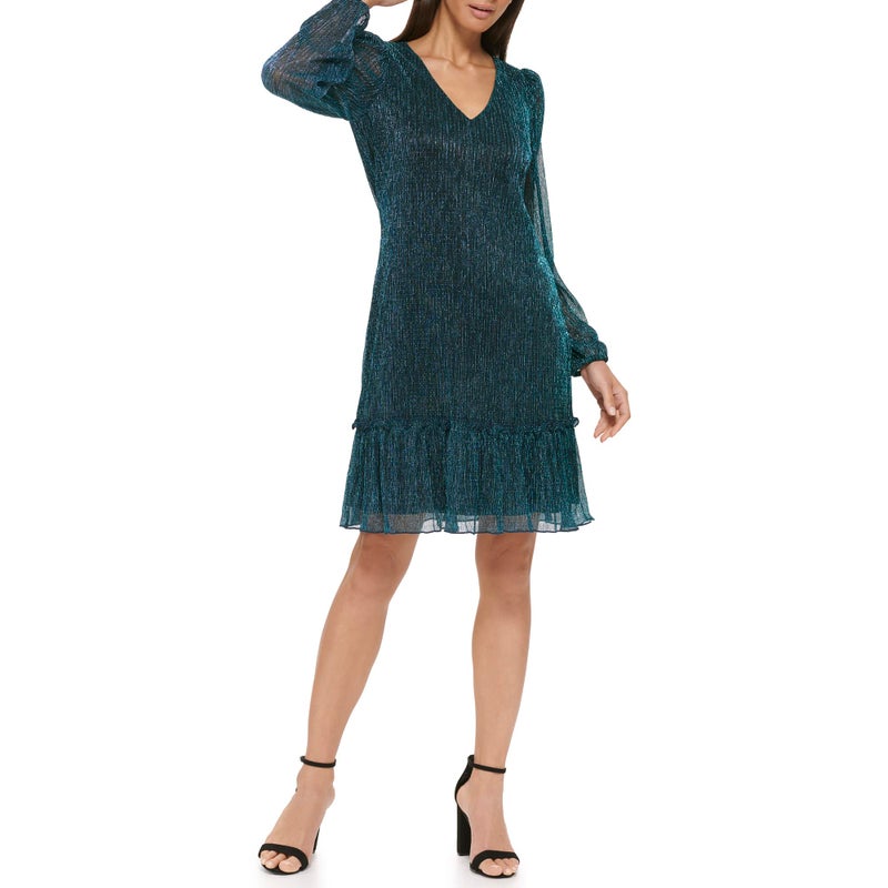 Kensie Womens Contemporary Dress,Teal/Black,8