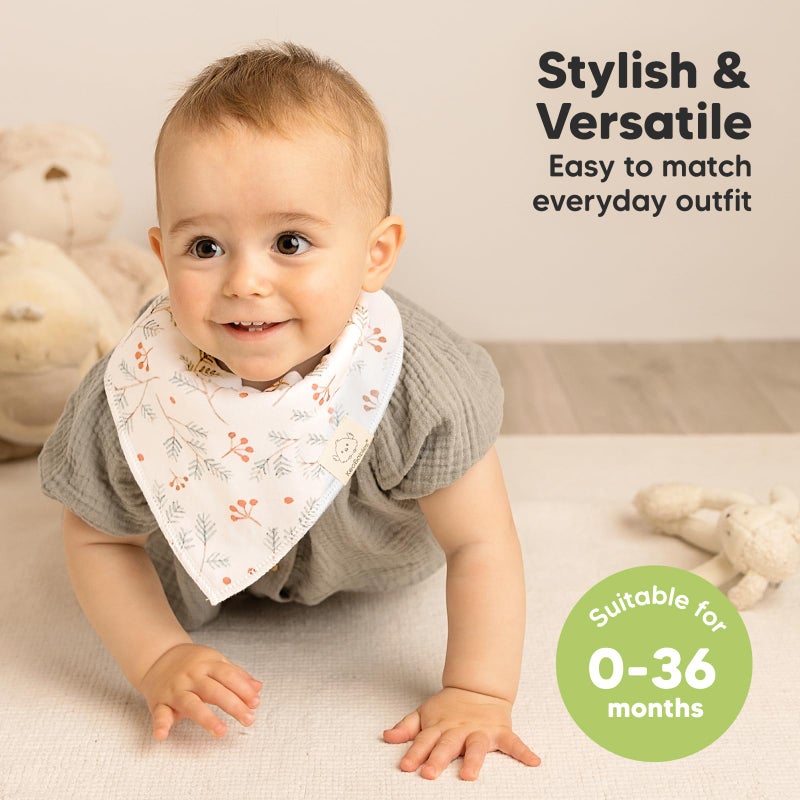 KeaBabies 8-Pack Organic Baby Bandana Drool Bibs for Girls - Super Absorbent Baby Bibs for Baby Girls, Baby Boys, Soft Cotton Bandana Bibs, Baby Drool Bib, Teething Bibs for Infant, Toddler (Bloom)  - Image 4