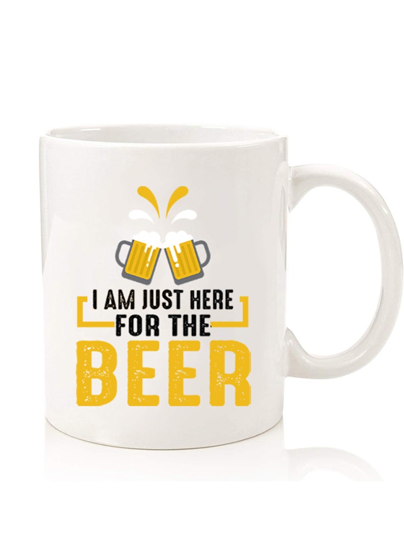 Theodor Premium Quality Two Sided Printed Coffee Mug Tea Cup For Home Office, Kids Men Women Here for Beer black - Image 1