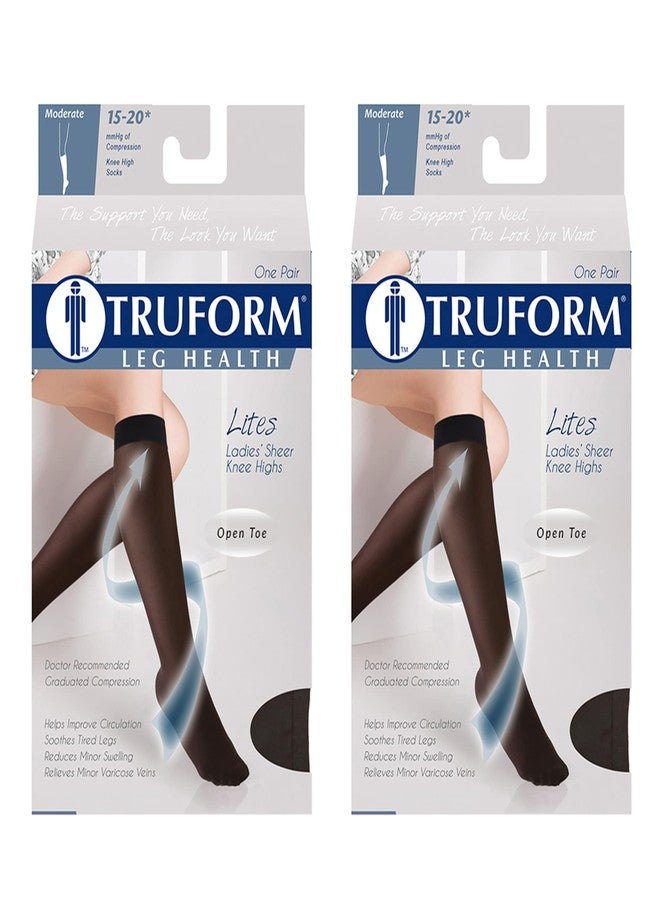 Truform Compression 15-20 mmHg Sheer Knee High Open Toe Stockings Nude, X-Large, 2 Count - Image 2