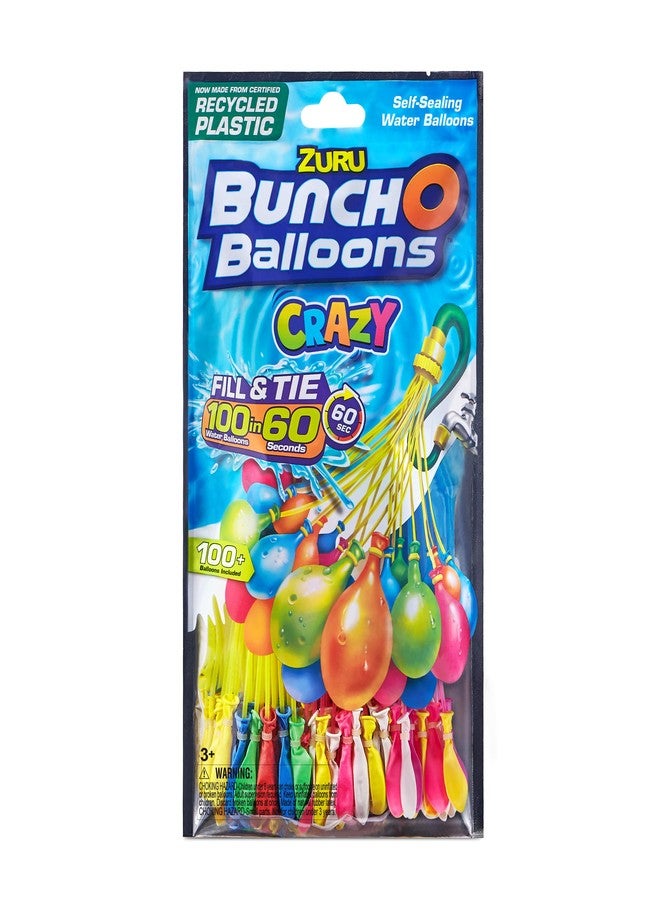 Bunch O Balloons 100 Rapid-Fill Crazy Color Water Balloons (3 Pack) - Image 1