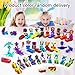 SCKTYZS Mini Transform Robot Car for Toddler Converting Action Figures Include Pink Sports Car Red Police Car Blue Plane Girl Kids Birthday Easter Gift Educational Rewards - Image 4