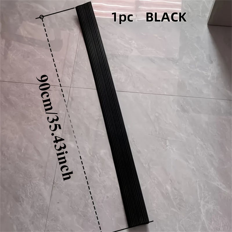 1PC 35.43 Inch Self-Adhesive Black Non-Slip Door Threshold Ramp Mat for Robots Shopping Carts Bicycles Wheelchairs Indoor Entryway Solution PVC Sturdy Construction - Image 3