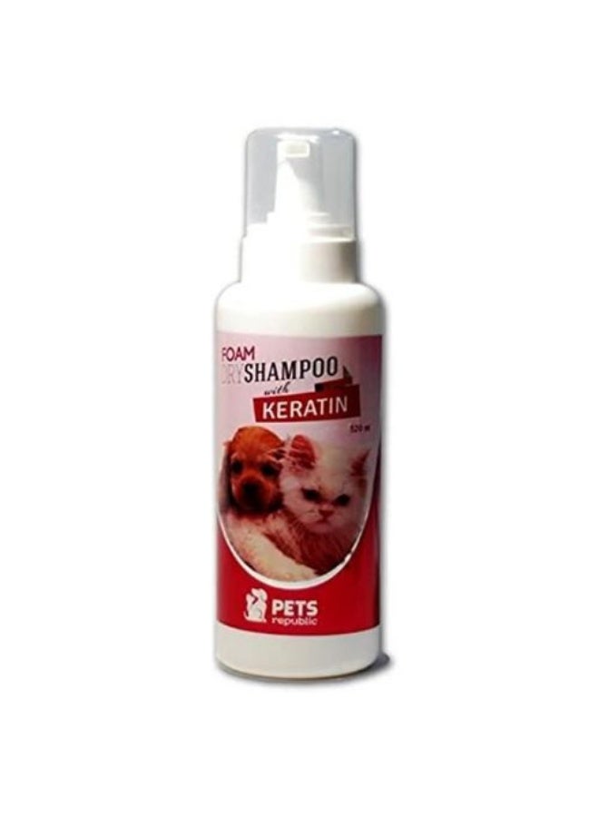 Pets Republic Antibacterial Dry Foam Pet Shampoo with Keratin 520 ml