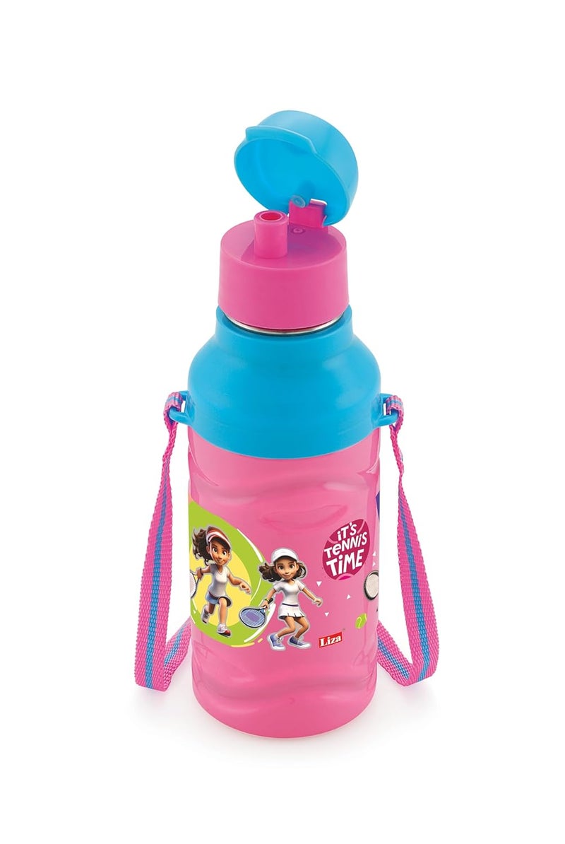 Liza Liza Steel Zee vaccum Inner Steel Insulated Water Bottle, Leak Proof Water Bottle, Hot & Cold Water Bottle, Bottle for Kids, Lets Play Basket Ball Water Bottle with Sipper 400 ML (Pink) - Image 2