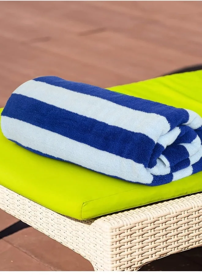 Bliss Casa 2-Pieces Oversized Beach Towels Extra Large 100% Cotton Summer Pool Cabana Stripe Highly Absorbent And Soft Towel