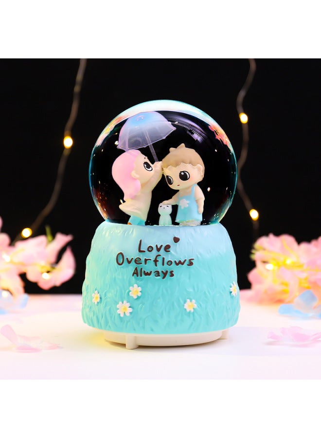 Simple And Cute Cappibala Crystal Ball Music Box Luminous Desktop Ornaments Snow Birthday Gift For Students And Children