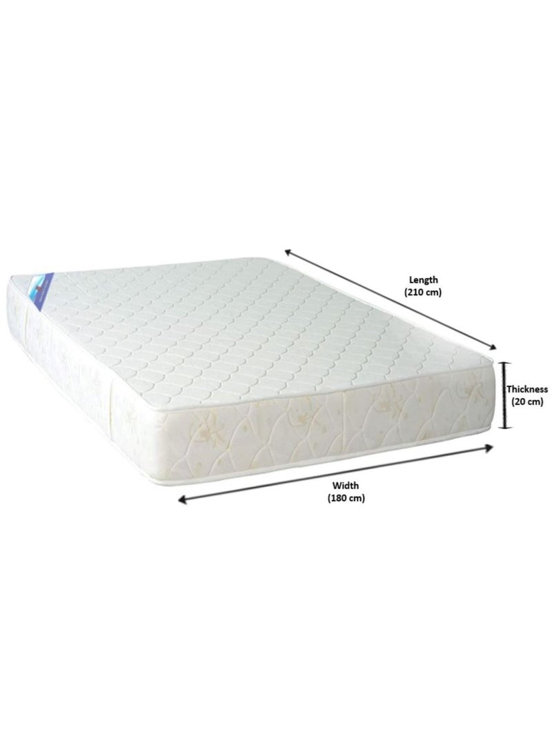 AL WADI FURNITURE - King Size Medicated Mattress, Comfort Back Support, Reversible Use Option, Polyester Fabric, 180W x 210L x 20H cm - White - Image 1