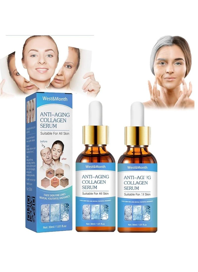 West&Month - 2 PCS Face Serum Anti-aging Serum for Face and Wrinkles Firming Lifting Skin Collagen Boost Serum - Image 1