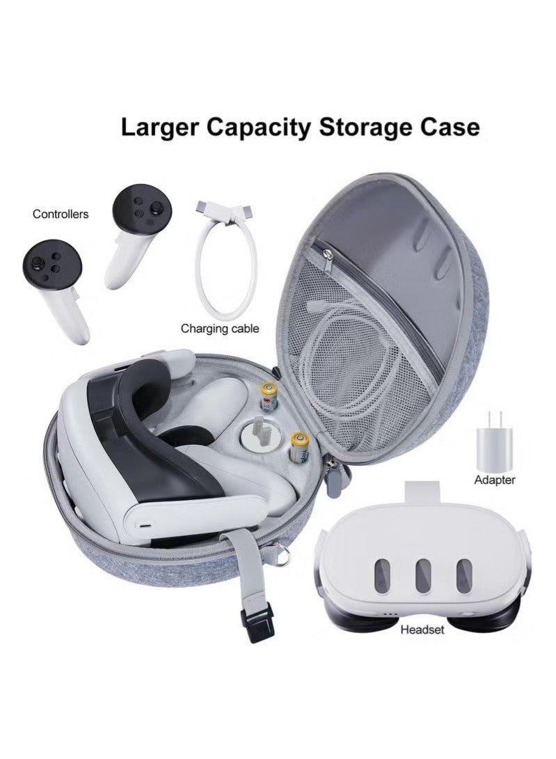 Hard Case for Meta Quest 3 – Waterproof & Shockproof VR Headset Carrying Bag with Controller Storage, Organizer Case with Mesh Pocket for Travel and Home - Image 3
