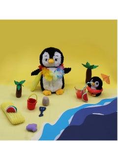 Les Deglingos Iglou the Penguin Plush Toy - Tropical Penguin Soft Toy with Hidden Baby, Eco-Friendly, Machine Washable  - Image 3