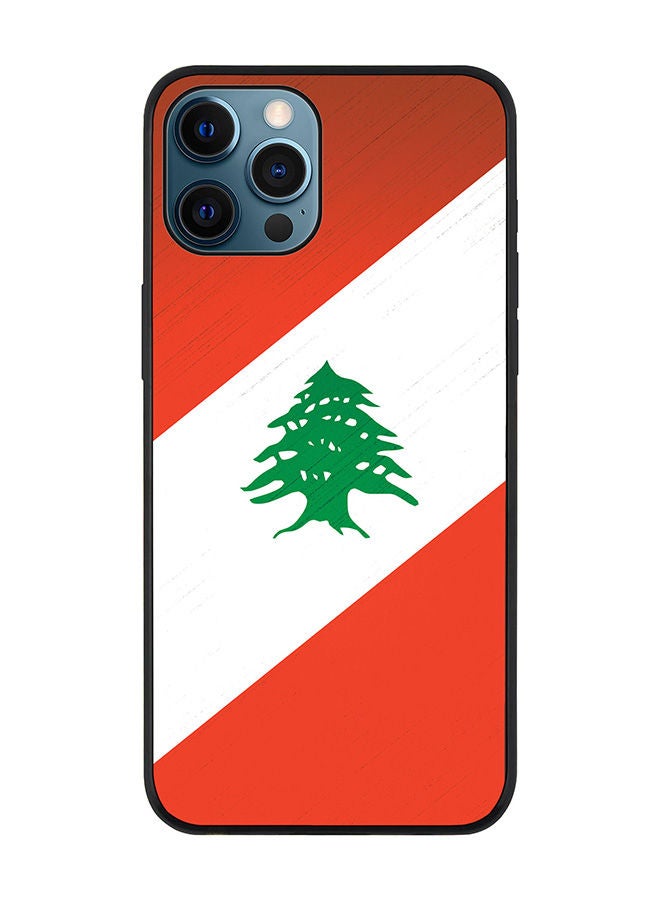 Stylizedd Rugged Black edge case for Apple iPhone 12 Pro Slim fit Soft Case Flexible Rubber Edges Anti Drop TPU Gel Thin Cover - Flag Of Lebanon - Image 1