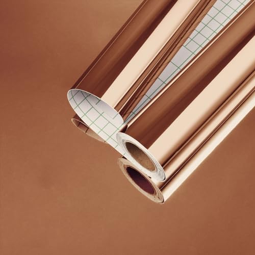 Wallderful Mirror Sticker for Wall Rose Gold Self Adhesive Pink Metallic Wallpaper Wall Sticker Mirror Contact Paper Glossy Sticker Paper Girls Wallpaper for Bedroom DIY Home Decor Dresser 1575x78 - Image 3