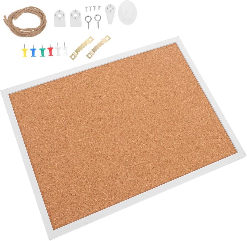 1Set Framed Cork Board DIY Small Bulletin Board for Office Memo Board for Notes Photos Lightweight Stylish Design for Home Office Use - Image 1